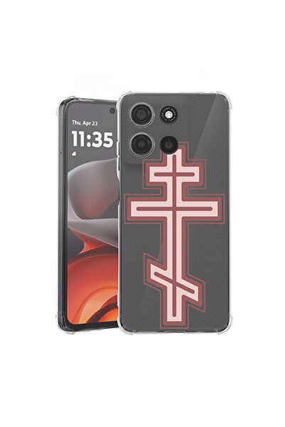 bestcase Carcasă spate antișoc pentru Motorola Moto G15, Classic Cross Red, 1...