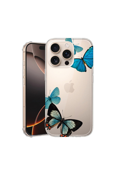 bestcase Αντικραδασμική θήκη πλάτης για Apple iPhone 16 Pro, όμορφες μπλε πετ...
