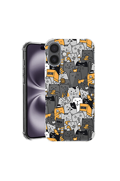 bestcase Carcasă spate antișoc pentru Apple iPhone 16 Plus, model pisică, AS ...