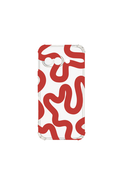 bestcase Carcasă spate antișoc pentru Google Pixel 9a, linie abstractă roșie,...