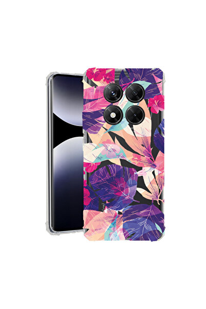 bestcase Carcasă spate antișoc pentru Xiaomi Redmi Note 14 Pro 5G, Flori trop...