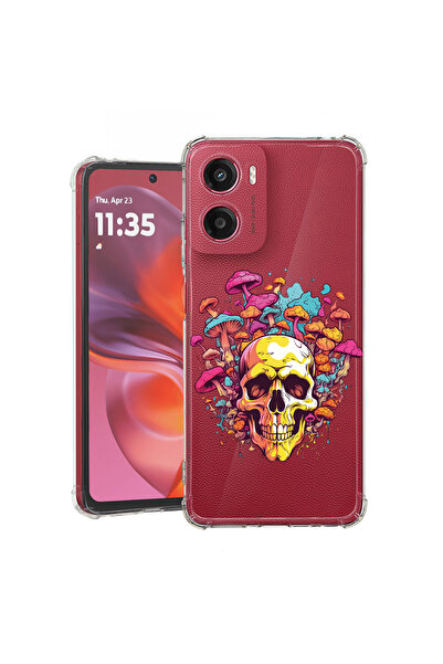 bestcase Carcasă spate antișoc pentru Motorola Moto E15, Dream Colors - Crani...