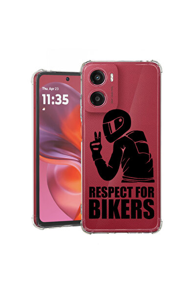 bestcase Carcasă spate antișoc pentru Motorola Moto E15, Respect For Bikers, ...
