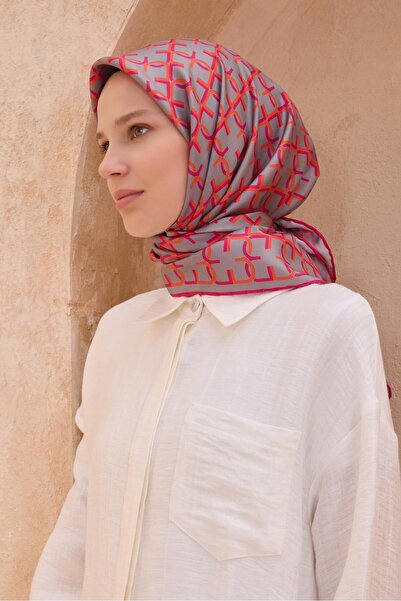 Belli Tivil Pure Silk Scarf 4102 - 37 Γκρι Μικτό σχέδιο