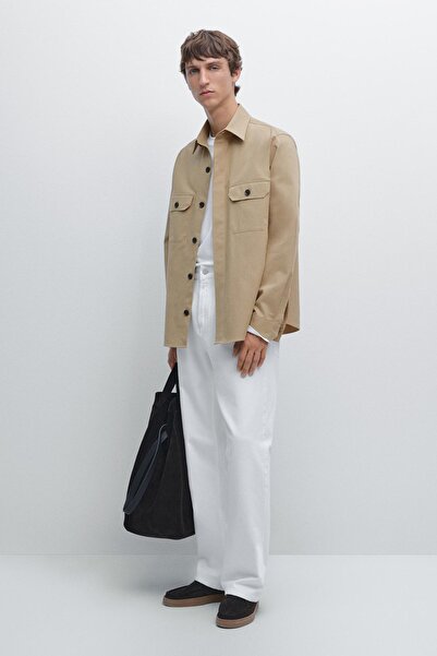 Massimo Dutti Cepli pamuk karışımlı ince ceket