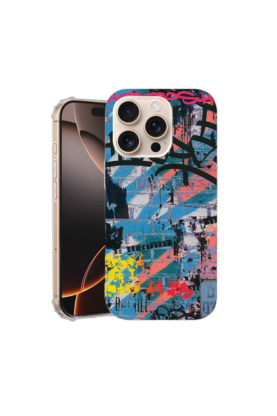 bestcase Carcasă spate antișoc pentru Apple iPhone 16 Pro, Graffiti Wall, AS ...