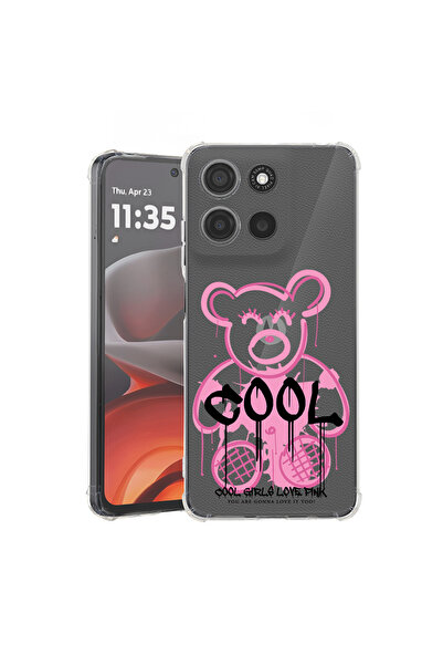 bestcase Удароустойчив калъф за Motorola Moto G15, цвят плюшено мече, хладно ...