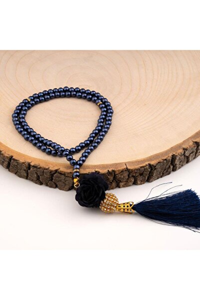 Hayrat Neşriyat سبحة ميني ستون روز باللون الأزرق الداكن (99 حبة - 6 ملم)