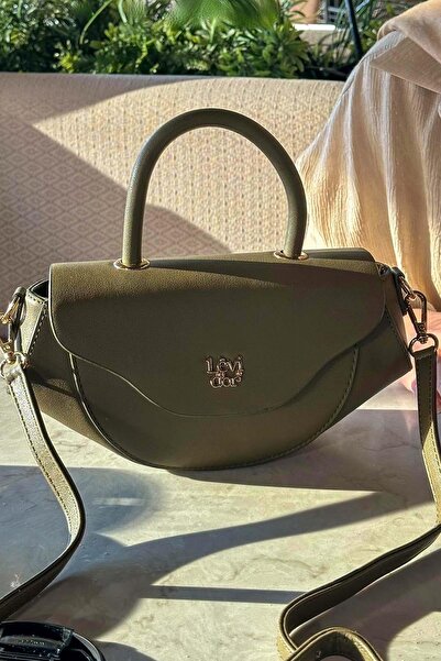 Levidor Khaki Geometric Model Shoulder Bag