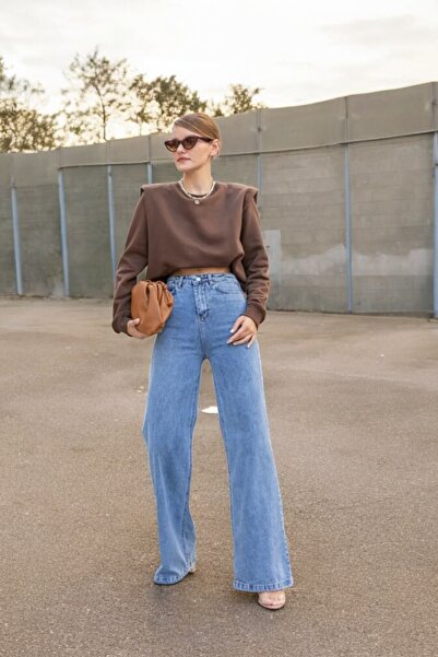 byhaziran butik Teenage Girls Light Blue Snow Washed High Waist Lycra Comfort...