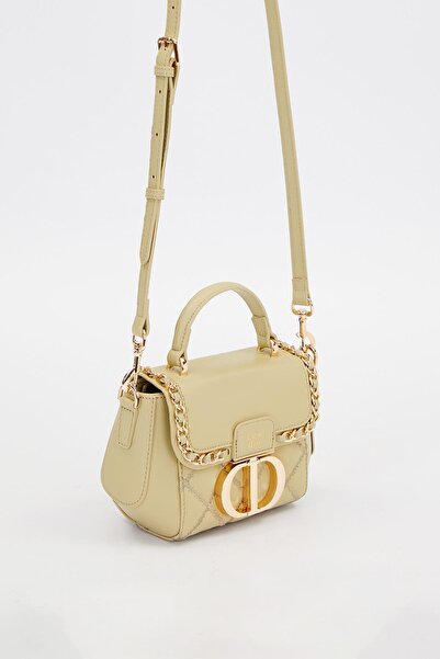 Levidor Πράσινη ορθογώνια μεταλλική τσάντα ώμου με κλειδαριά