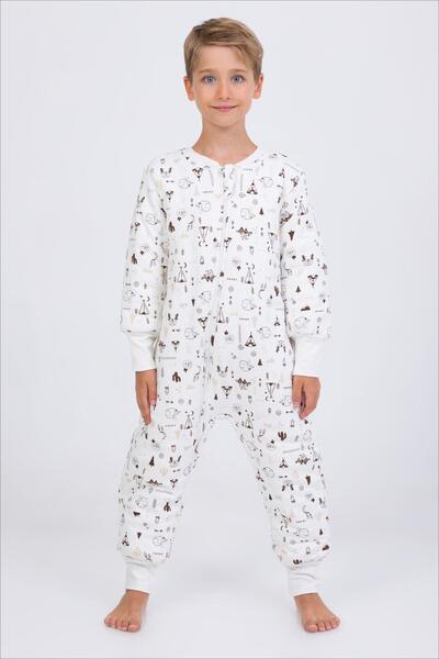 Cantoy Kız Erkek Çocuk Kalın Elyaf Dolgulu Premium Kalite 2.5 Tog Desenli Uyku Tulumu