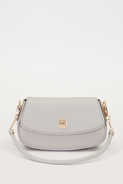 Levidor حقيبة كتف A. رمادية اللون بتفاصيل سلسلة بيضاوية الشكل