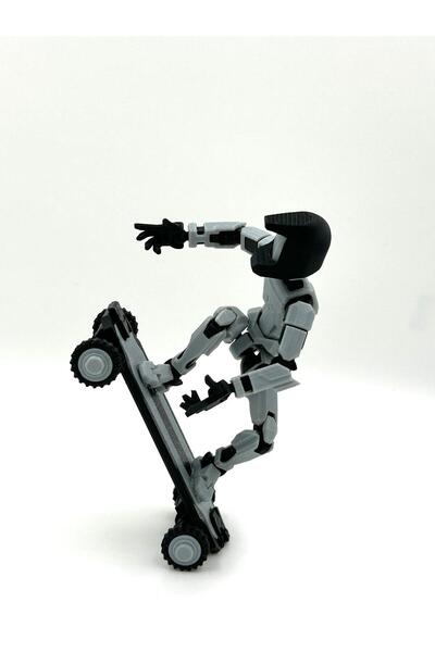 WELLCUT Kaykaycı Dummy Figür + Visörlü Kask Hediyeli – 3D Baskı Hareketli Kol...