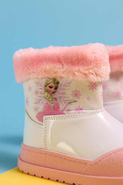 Limoya Παιδικά μποτάκια Hannah Pink Cartoon Character με στάμπα και γούνινο επένδυση στο εσωτερικό