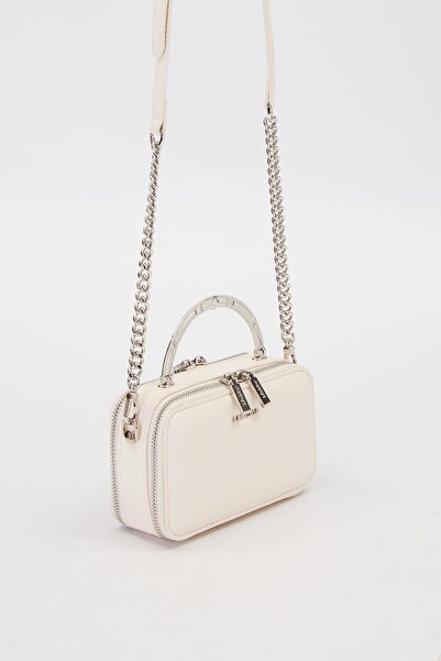 Levidor Beige Metal Strap Detail Shoulder Bag