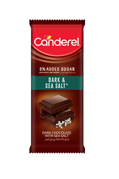 Canderel شوكولاتة داكنة وملح البحر، بدون إضافة سكر - 100 غرام × 4