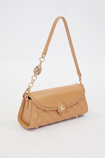 Levidor Khaki Chain Strap Detail Shoulder Bag