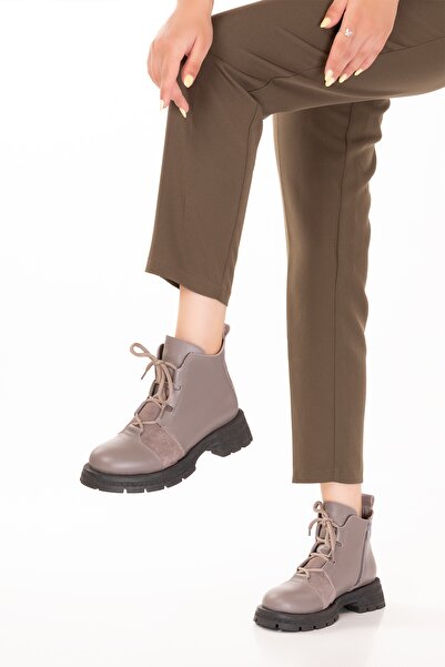 Gondol Hakiki Deri Günlük Şık Bot Bellamy Vizon