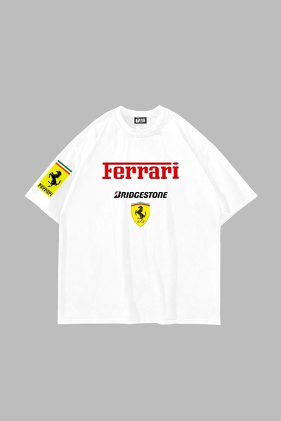 Sekizbiraltı Racing F. Printed Oversize Unisex White Tshirt
