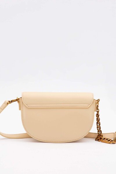 Levidor Yellow Oval Chain Detailed Shoulder Bag