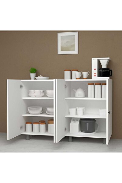 la bella dizayn 4 Kapaklı Çok Amaçlı Mutfak Dolabı 120 cm Mdf