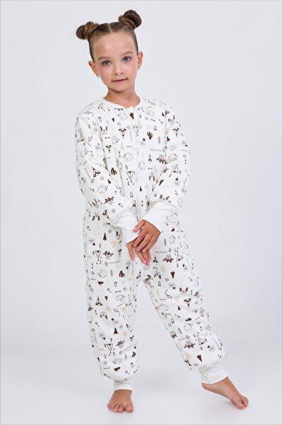 Cantoy Kız Erkek Çocuk Kalın Elyaf Dolgulu Premium Kalite 2.5 Tog Desenli Uyku Tulumu