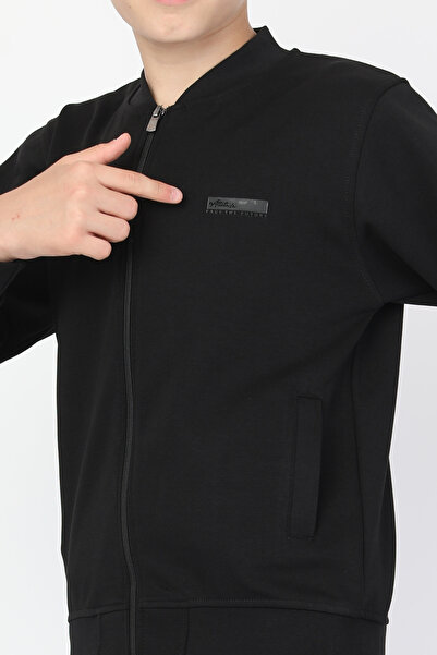 Fagis سترة رجالية بياقة جامعية من الفلتو مع جيوب وسحاب