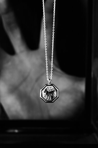 Ricco Jewellery 925 Ayar Gümüş Antik Geyik Forse Kolye