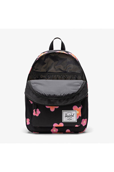 herschel Classic Pink Flowers Unisex Black Backpack