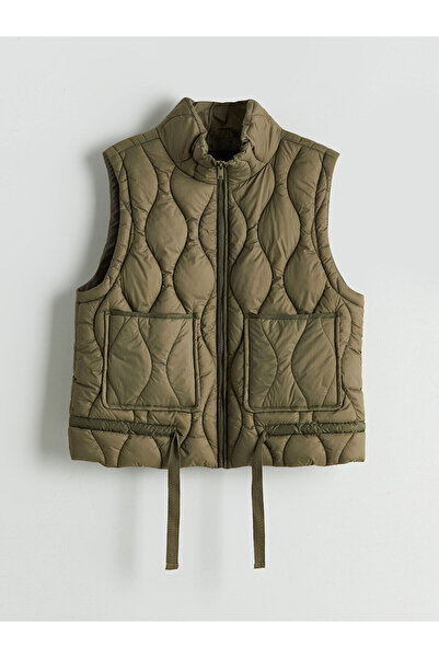 LC Waikiki New Season Stand Collar Quilted Oversize Women's Puffer Vest