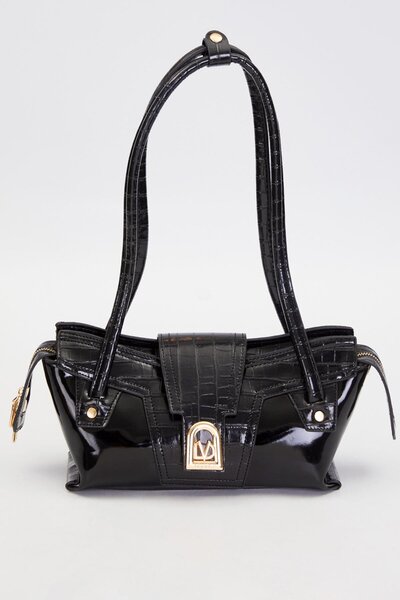 Levidor SİYAH RUGAN Baget Omuz Çantası