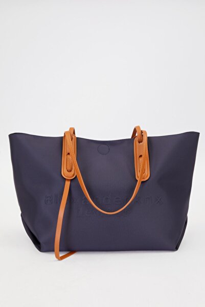 Levidor حقيبة كتف كبيرة باللون الأزرق مطبوع