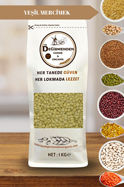 Taş Değirmenden Organik Atalık Yeşil Mercimek (7 MM) - 1 Kilo