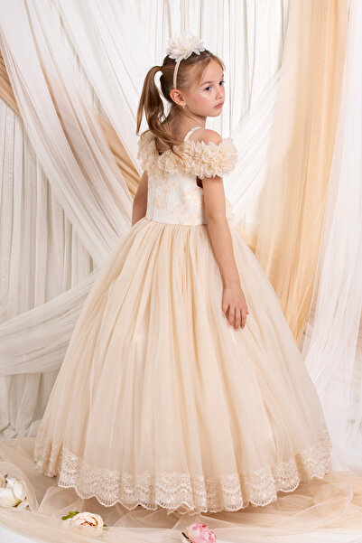 SÜSLÜ PİNK KİDS KIZ ÇOCUK ABİYE MEZUNİYET ELBİSESİ