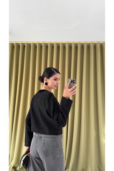 HAZELANNA Gold Buttoned Glitter Jacket