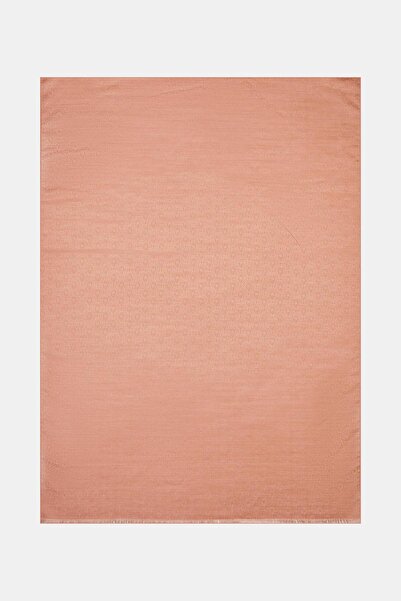 Vakko Cotton Silk Monogram Shawl 41302-Dried Rose