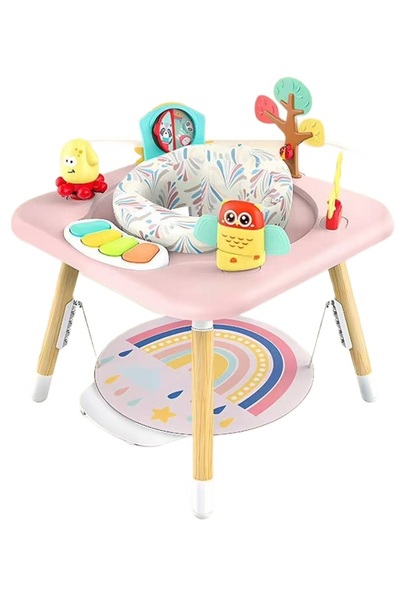 WePro Store Baby Jumper 4 in1, Activity Center, Adjustable Height, 360 Seat, Sounds, Lights, Pink