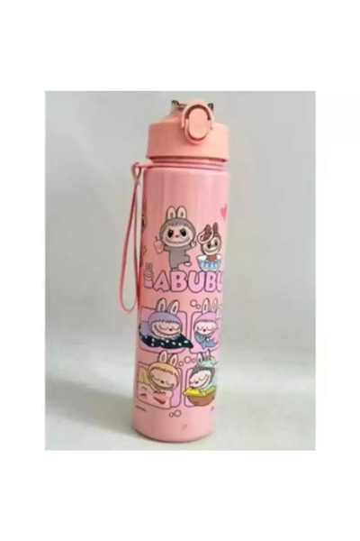 synshop Labubu Pink Water Bottle for Girls and Boys School Water Bottle 900 ml