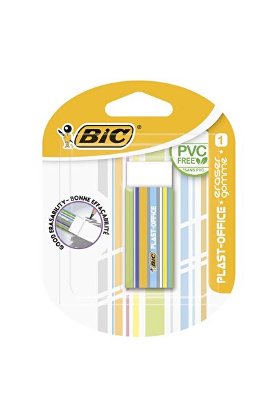 Bic Radiera fara PVC Plast-Office, cu invelis de protectie, Alb
