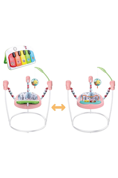 WePro Store Baby Jumper 2 in1, Activity Center, Adjustable Height, 360 Seat, Sounds, Lights, Pink