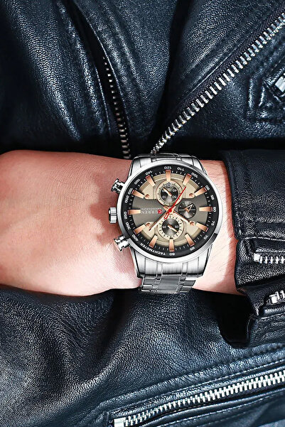 Curren 8351 Chronograph Steel Band Men's Wristwatch