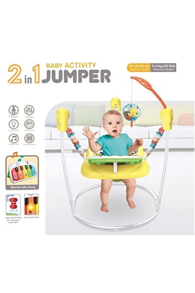 WePro Store Baby Jumper 2 in1, Activity Center, Adjustable Height, 360 Seat, Sounds, Lights, Yellow