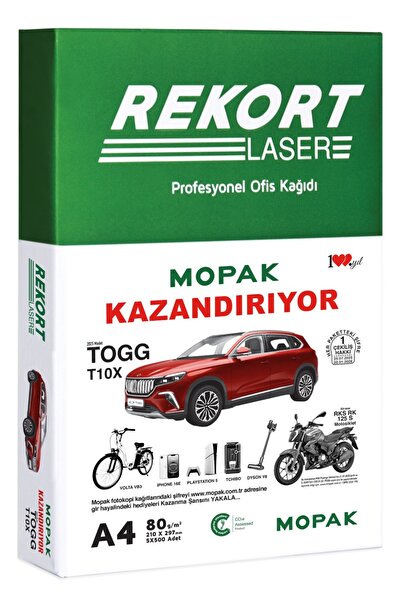 Mopak Rekort A4 Copy Paper 80 Gr. 500 Pack Togg Giveaway