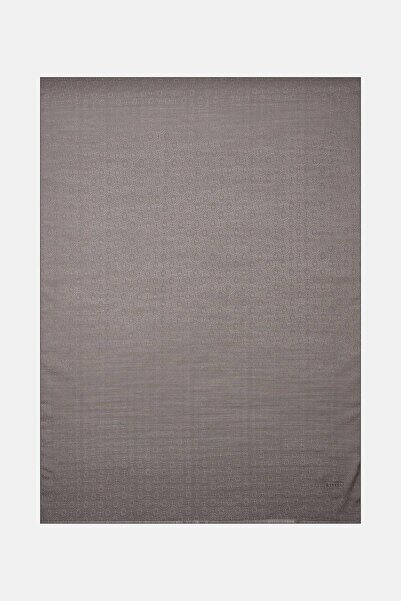 Vakko Cotton Silk Monogram Shawl 41302-Grey