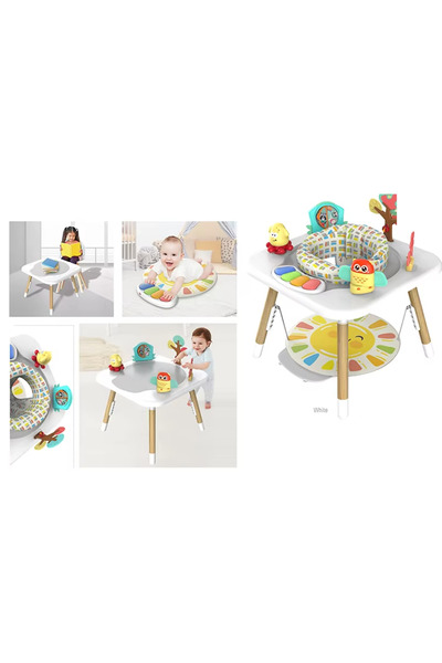 WePro Store Baby Jumper 4 in1, Activity Center, Adjustable Height, 360 Seat, Sounds, Lights, White