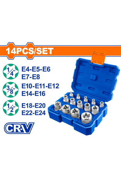 WADFOW طقم حبوب كروم متعدد المقاسات 14 قطعة – WST3D14