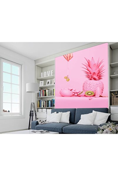 OEM Self-Adhesive PVC Wallpaper, Abstract Pink Fruit Design 250x400 cm