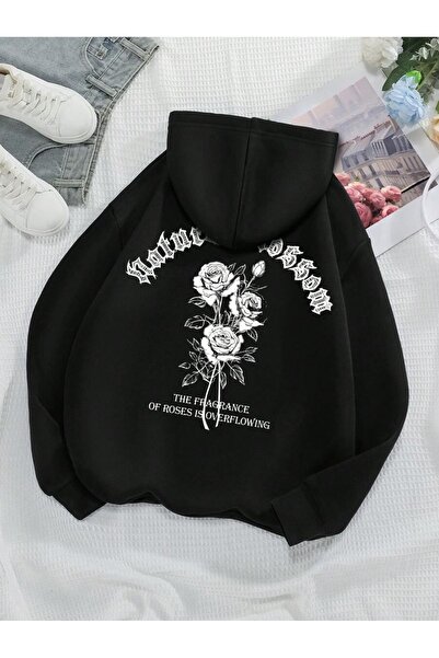 OVER HEAD Hanorac unisex Gül Rose cu imprimeu cu 3 fire