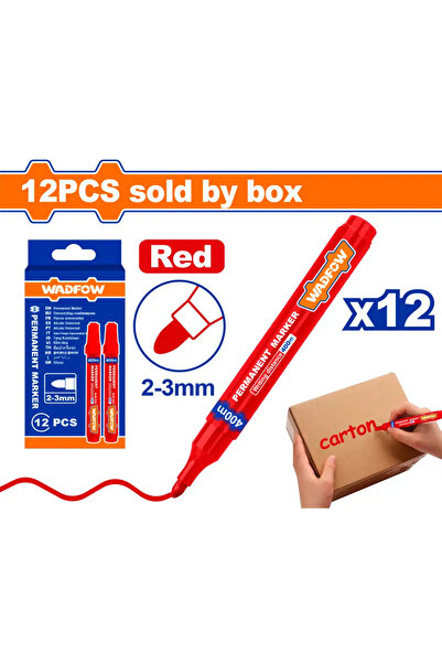 WADFOW قلم تحديد أحمر (12 قطعة) — WJM1503